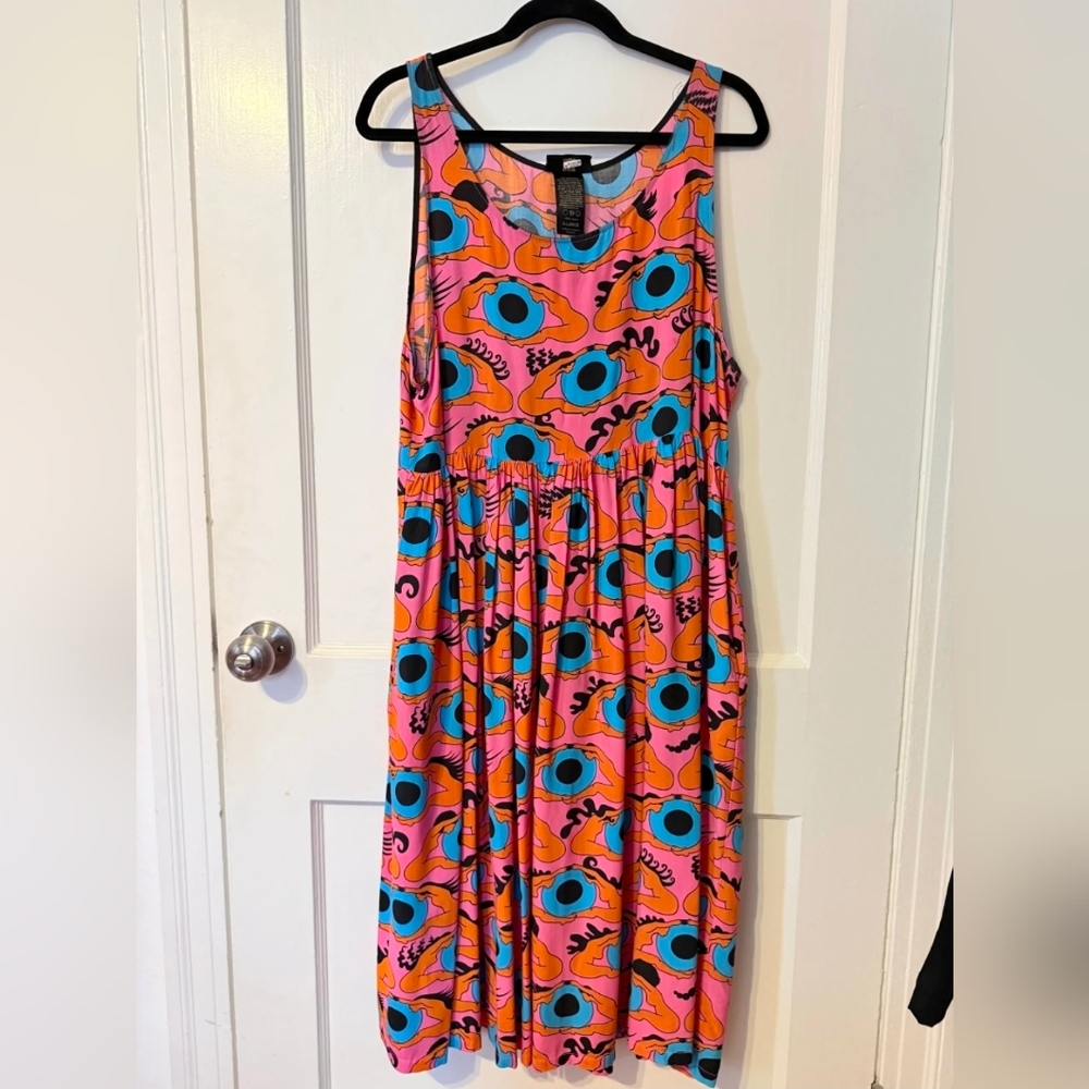 Nooworks Naomi Dress In Psychedelic Eyes - XL